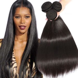 3 Bundles of Unprocessed Indian Virgin  Human Hair Extension Straight Natural Hair V758