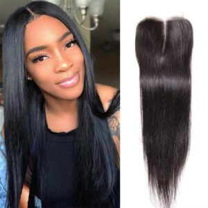 3 Bundles of  Indian Bone Straight Human Hair   with Closure HD Lace  V300