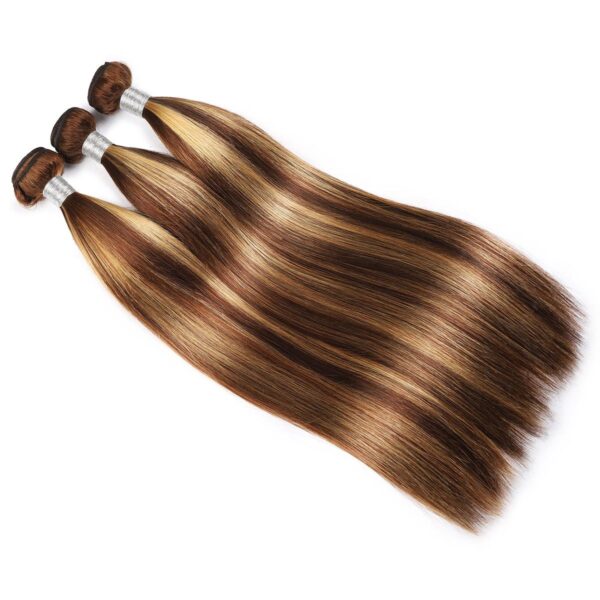 3 Bundles of Honey Blonde Bone Straight Peruvian Human Hair V216 - Image 2