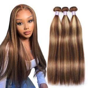 3 Bundles of Vietnam Blonde Bone Straight  Human Hair  B234