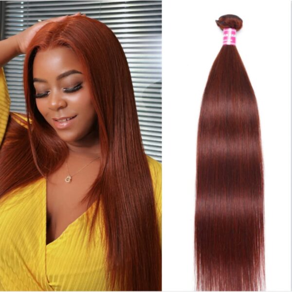 3 Bundles of Reddish Brown Straight Human Hair Brazilian Straight Hair Bundles 100% Virgin Hair CD99S