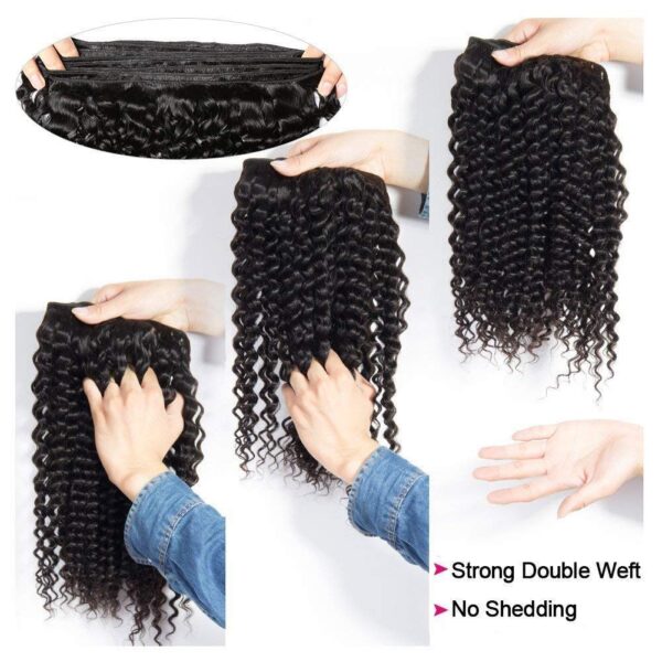 3 Bundles of Hair Bundles Full Head Hair Natural Black Color kinky-curly Hair CD567 - Image 3